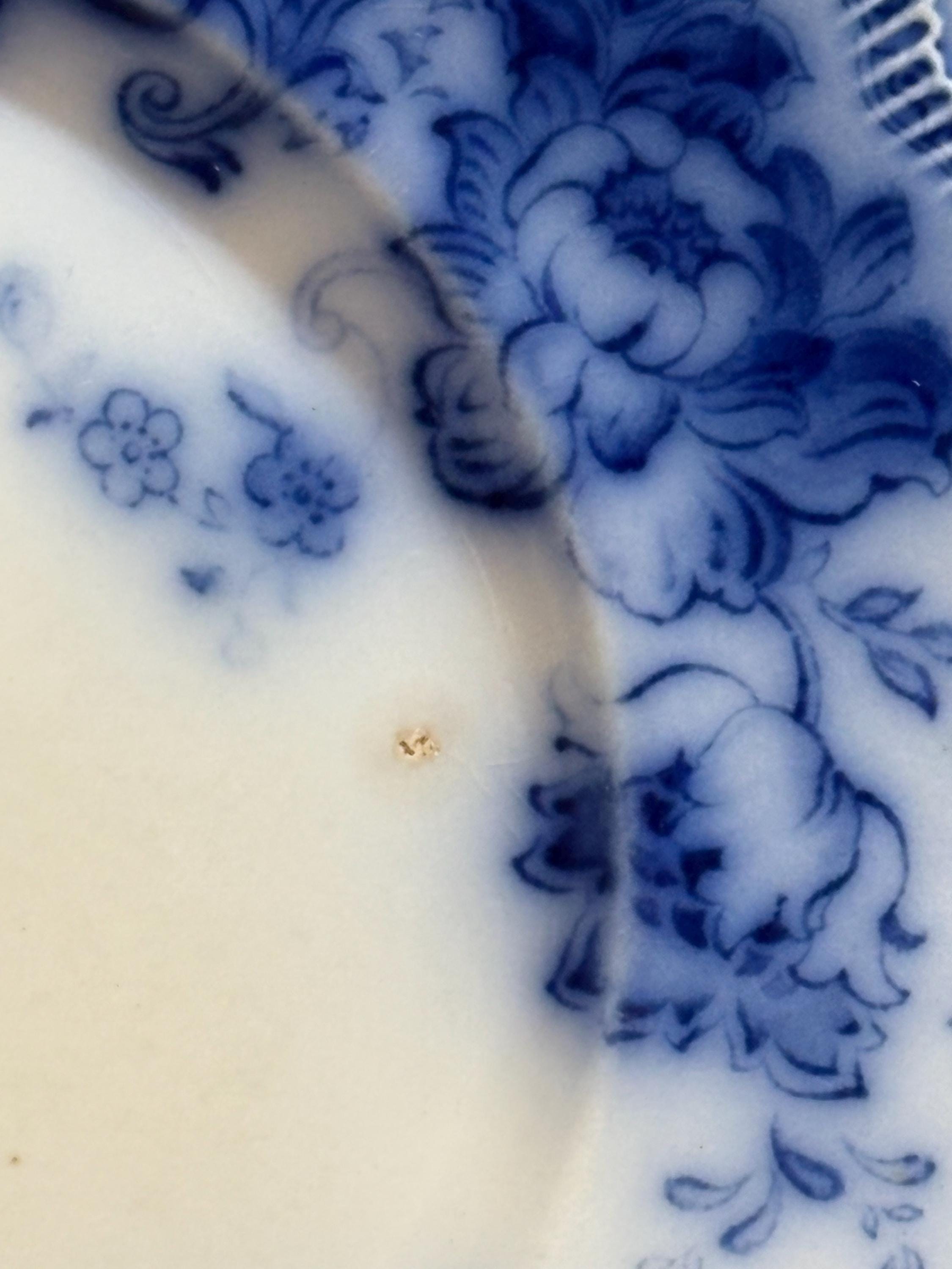 Johnson Brothers Richmond Flow Blue Plate, England, Antique