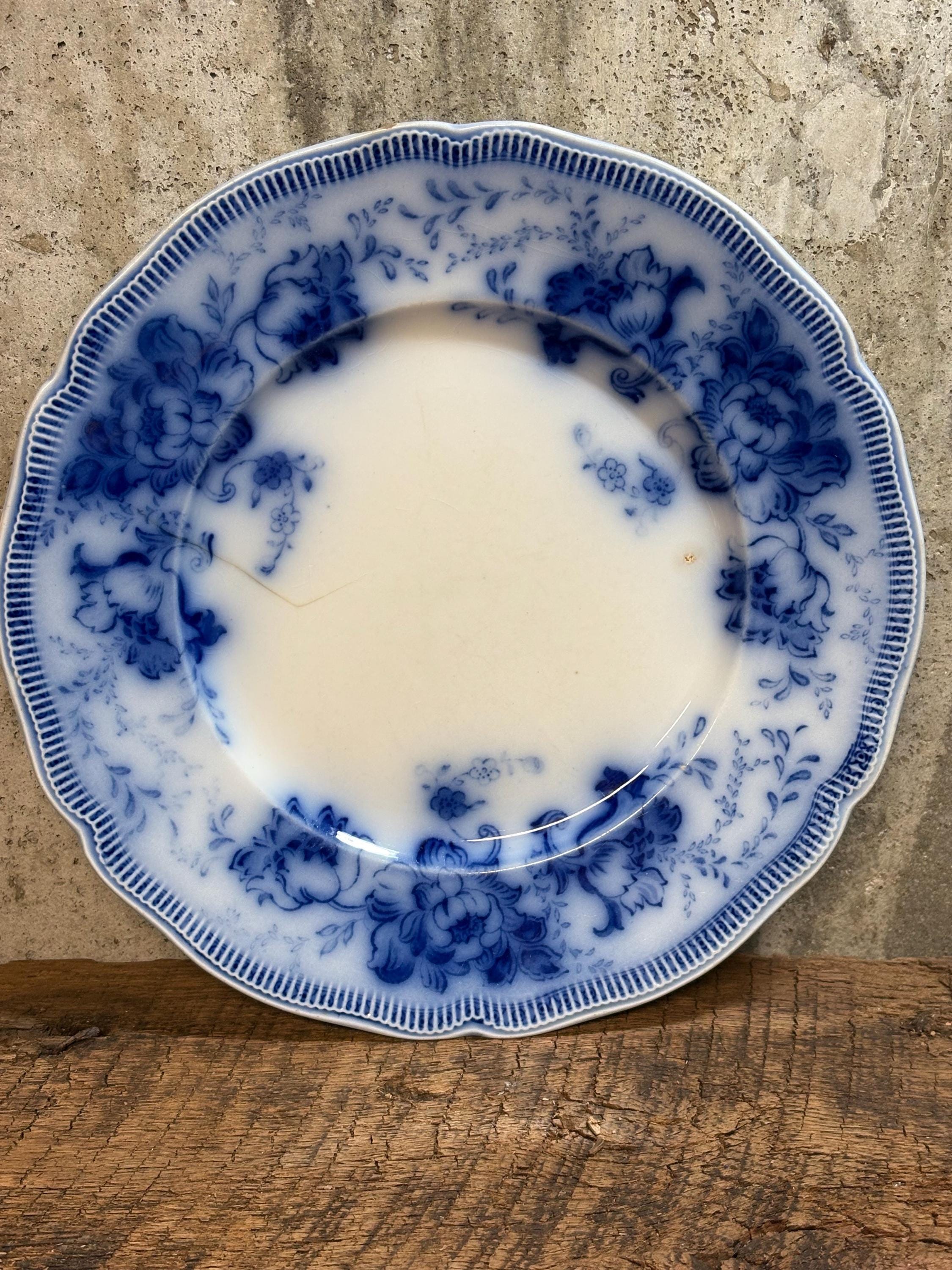 Johnson Brothers Richmond Flow Blue Plate, England, Antique