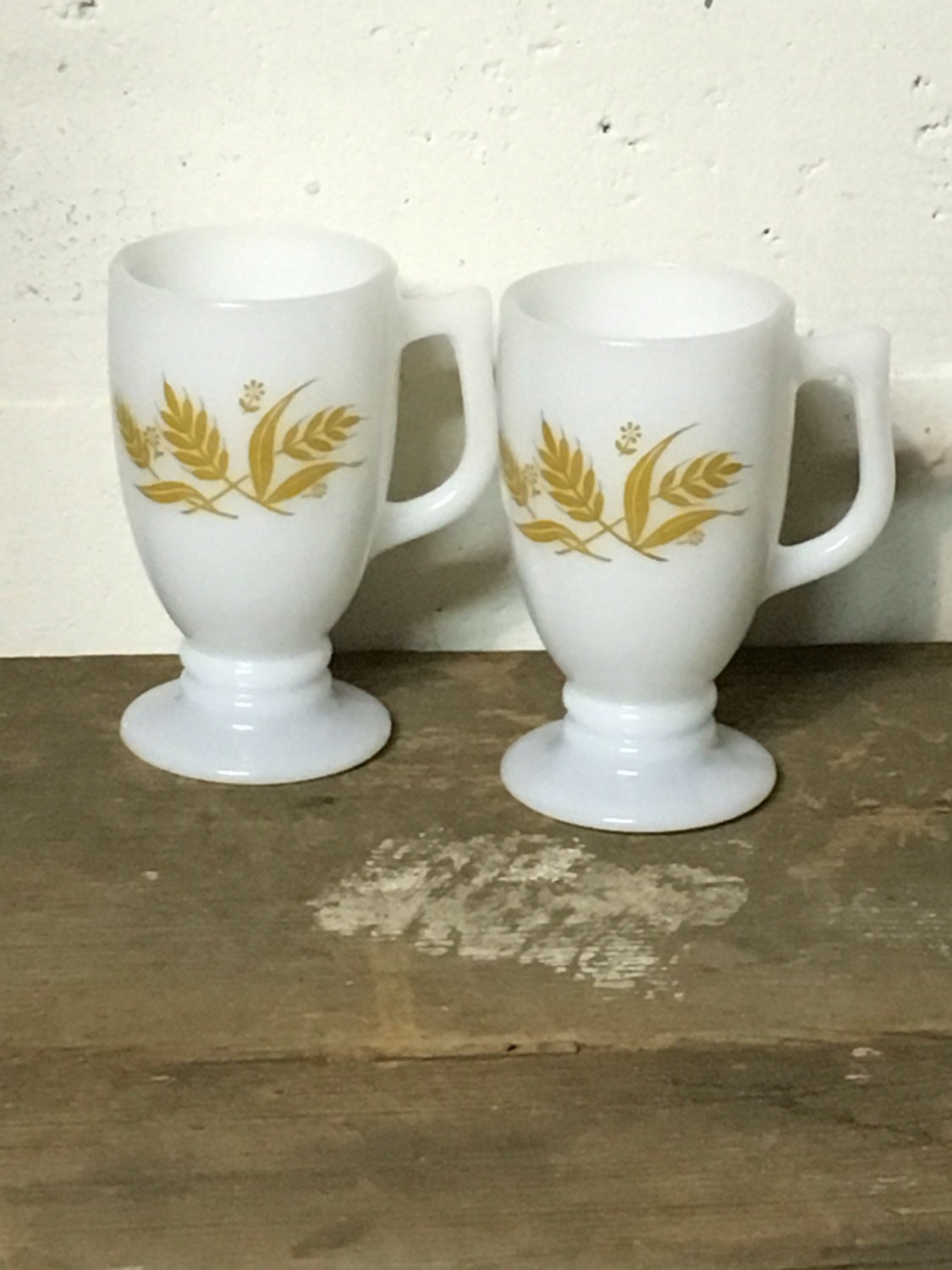 Footed Glass Mugs Etsy