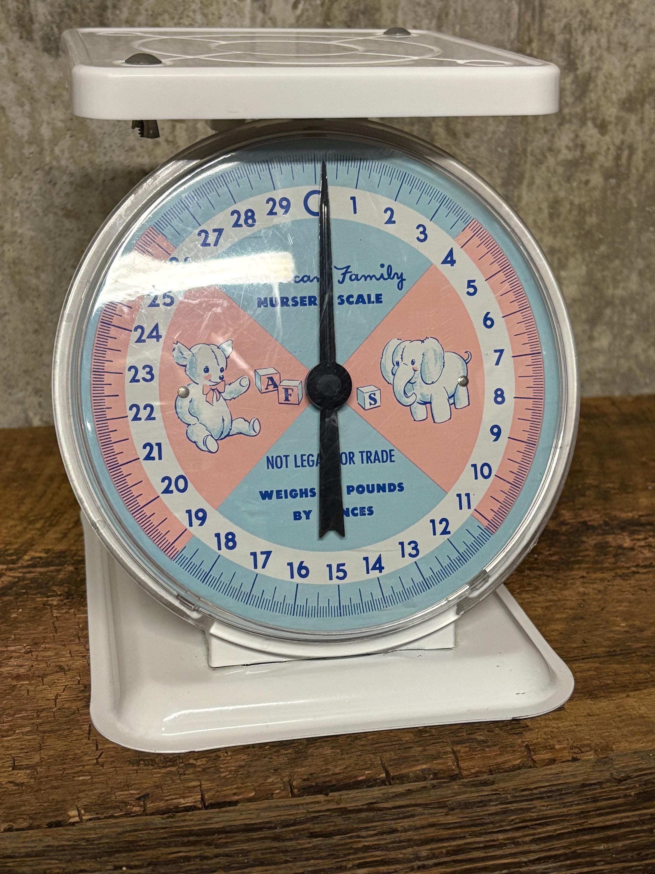 American Family Nursery Scale, Retro Baby Scale, Mid Century