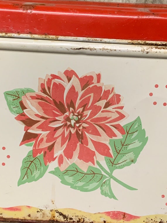 Vintage Metal Bread Box, Floral Enamel, Retro Kitchen Storage - Etsy