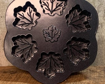 Nordic Ware Maple Leaf Muffin Pan, Nonstick Cast Aluminum, 6 Molds