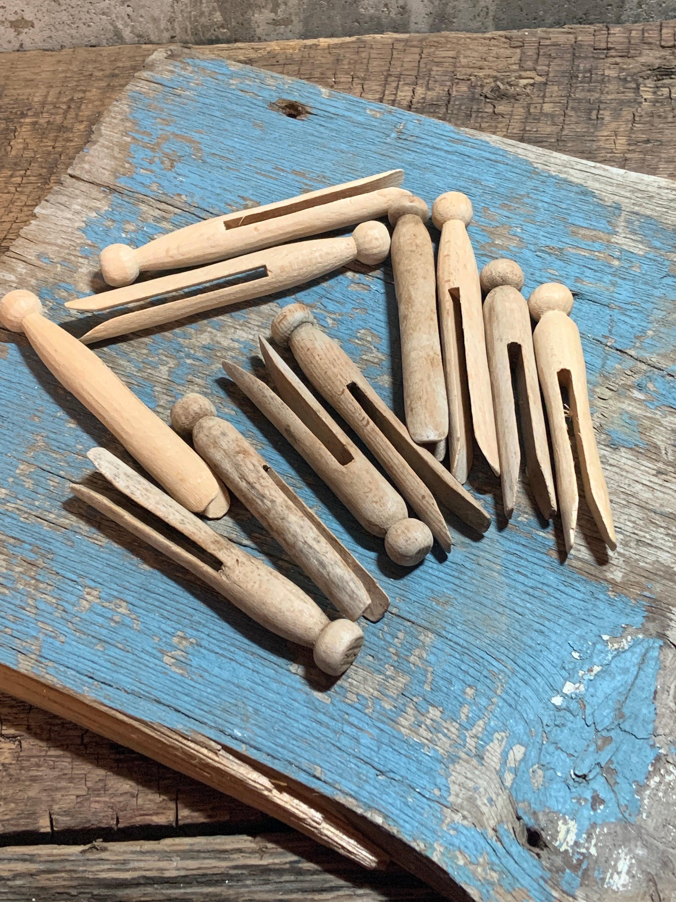 ヴィンテージ木製洗濯バサミ（大量購入）、4インチクラフト用品 - Etsy