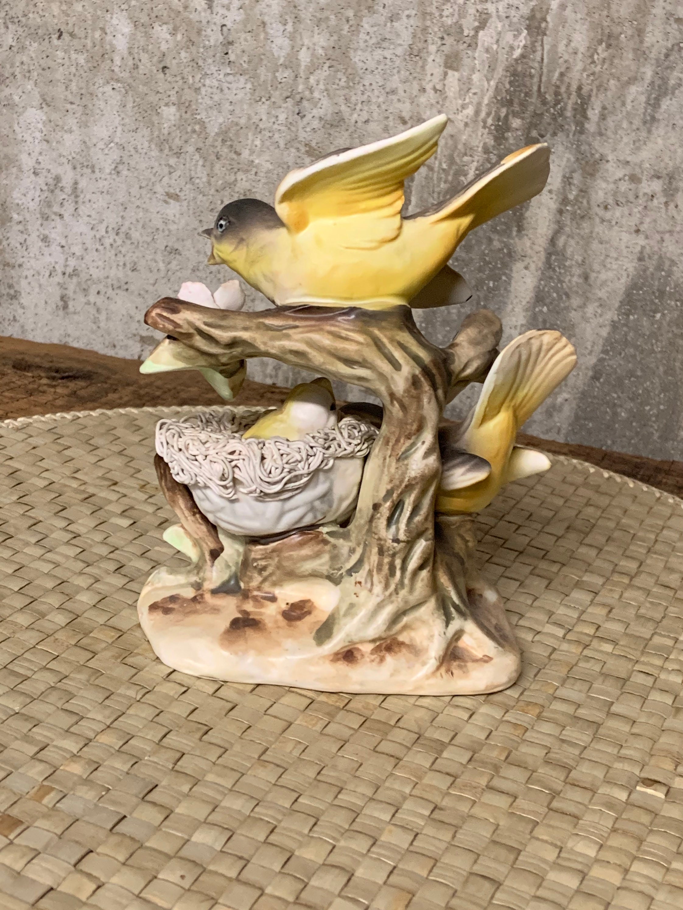Vintage Arnart Porcelain Oriole Bird Family Figurine, Made in