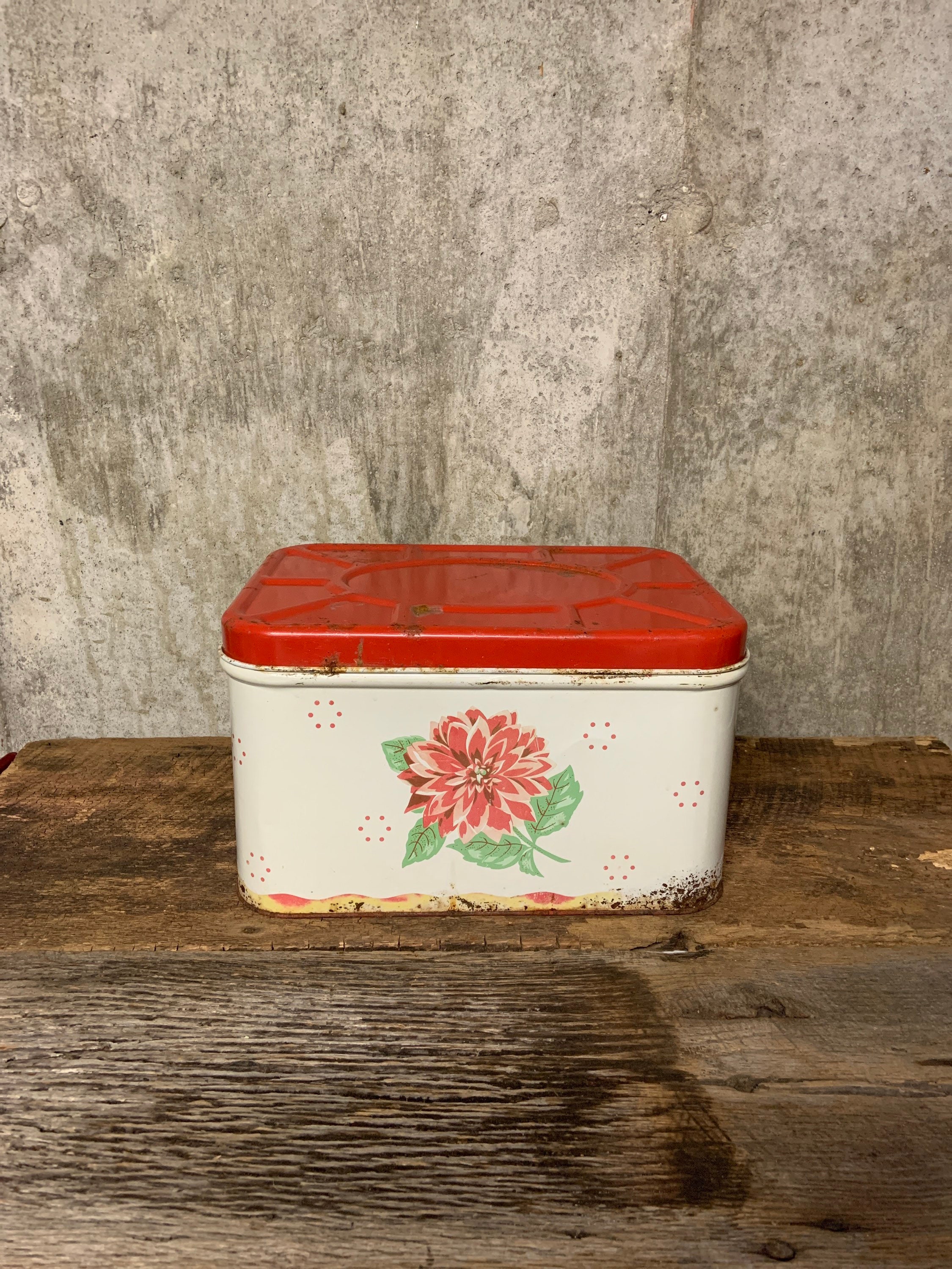 Vintage Metal Bread Box, Floral Enamel, Retro Kitchen Storage - Etsy
