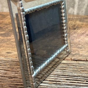Beveled Glass Frame, Soldered Picture Frame, Stained Glass Frame, Home Decor, 6.75x5.25 Photo Frame, Clear Glass Frame, Table Top Frame