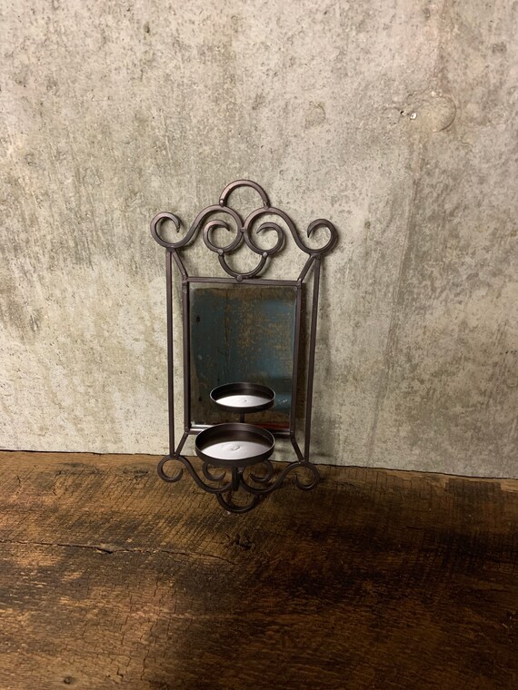 Metal Candle Sconce Mirror Sconce Wall Candle Holder Metal Etsy