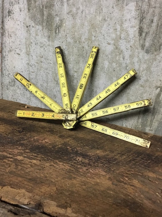 Vintage Folding Yard Stick Ruler, Wood and Metal Hinge, Made in USA  Industrial Tool, Antique Tool, Steam Punk, Stanley X226, Stanguard 