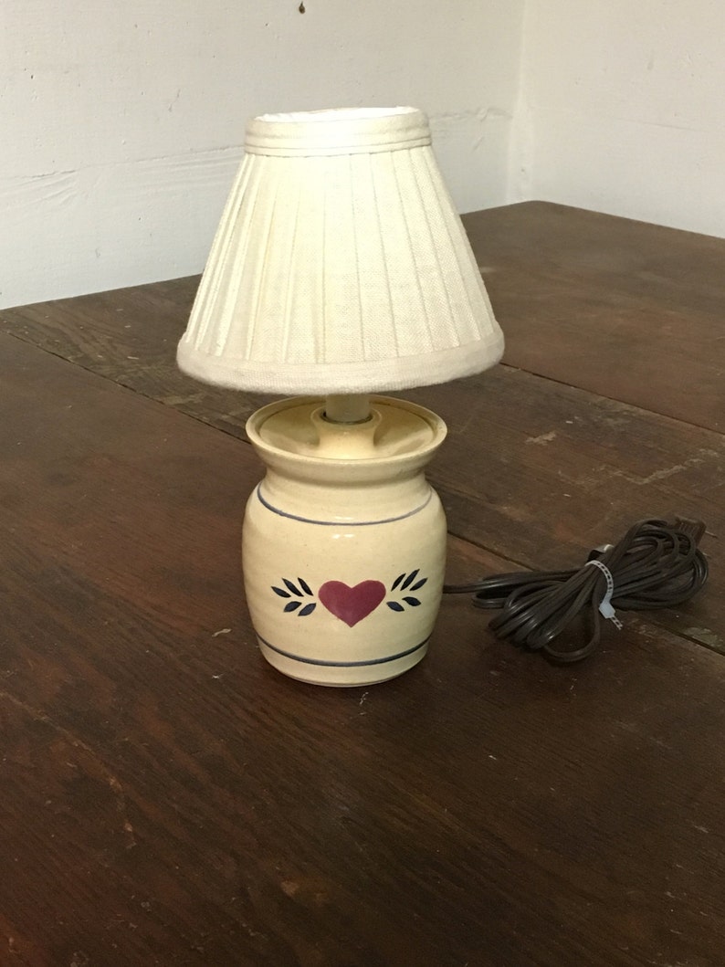 Stoneware Lamp Small Penn Dutch Decor Crock Image 0