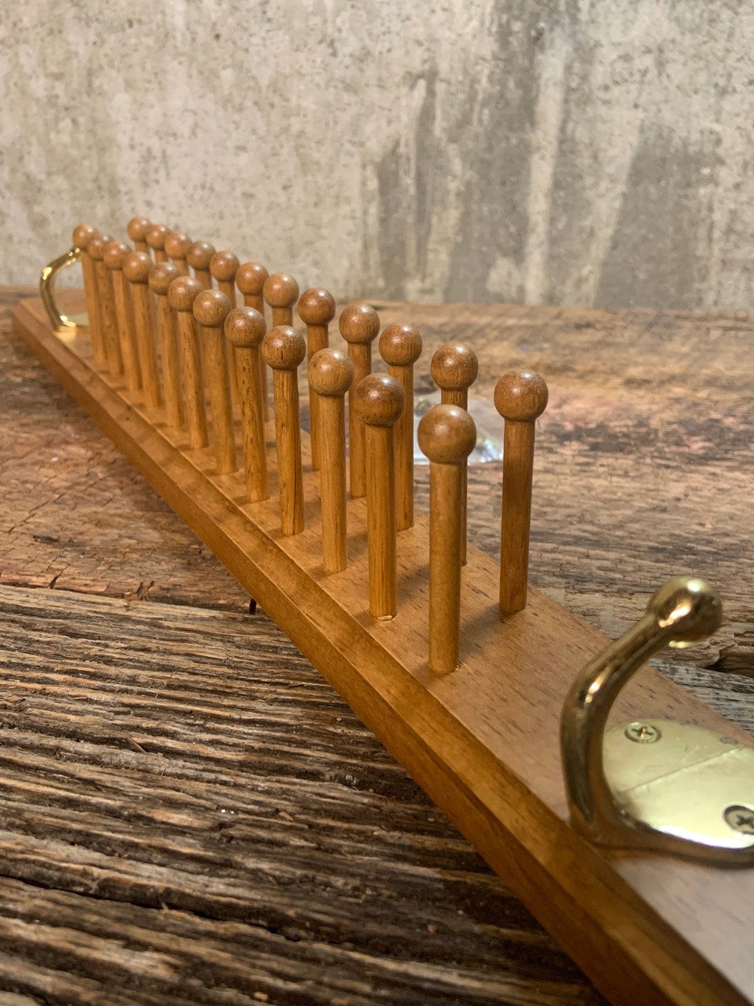 Vintage Wooden Tie Rack Tie Holder Wall Mounted Rack 24 Etsy