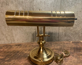 Vintage Brass Desk Lamp, Art Deco Piano Lamp, Swivel Arm