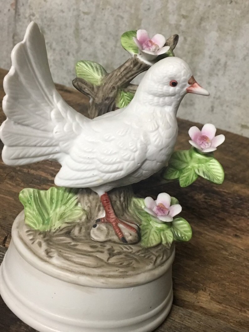 Musical Bird Music Box Dove Figurine Dove Statue Musical Etsy