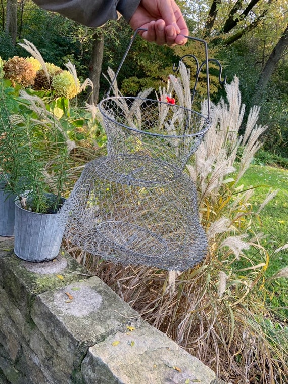 Fishing Basket, Collapsible Basket, Wire Fish Basket, Metal Mesh Basket,  Collapsible Wire Basket, Fishing Supply, Fishing Net, Cabin Decor -   Norway