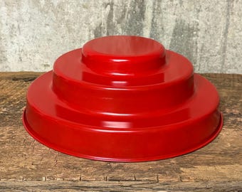 Molde para bizcocho de ángel, molde rojo de capas, molde de aluminio de 3 niveles, molde para bizcocho de ángel, molde para hornear de capas, molde para bizcocho de ángel de capas, utensilios de aluminio para hornear