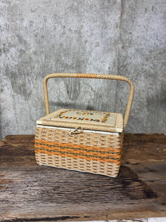 Sewing Box, JC Penny Sewing Basket, Thread Box, Vintage Sewing Box, Sewing Accessory, Notions Box, Sewing Basket, Made in Japan
