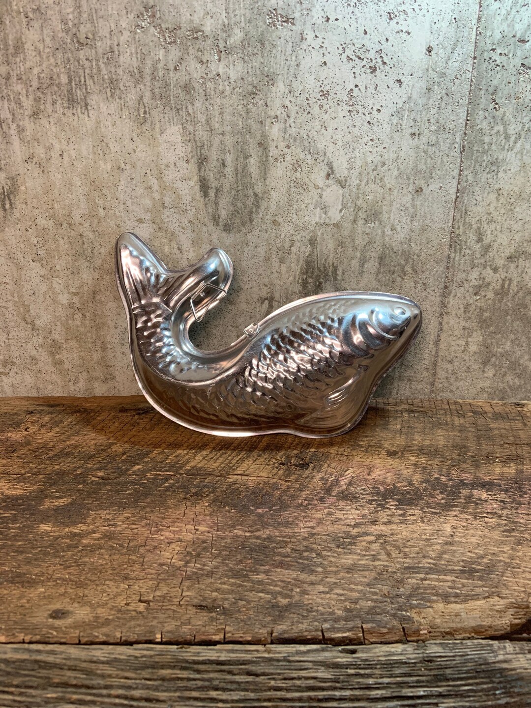 Copper Jello Mold, Fish Mold, Fish Pan, Rose Copper Pan, Large Jello