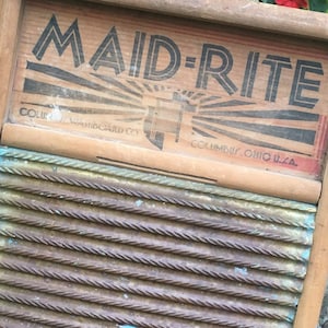 Maid-Rite Washboard, Yard Art, Garden Decoration, Zinc Rustic Wall Hanging, Washboard, Vintage Washboard, Clothes Washer, Large Washboard
