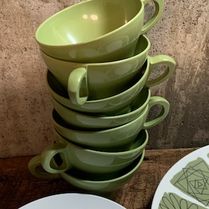 Vintage Texas Ware,Texas Ware Dinnerware, Melamine Dishes, Vintage Melamine, Mid Century Modern, 6 side plates, 7 cups & saucers