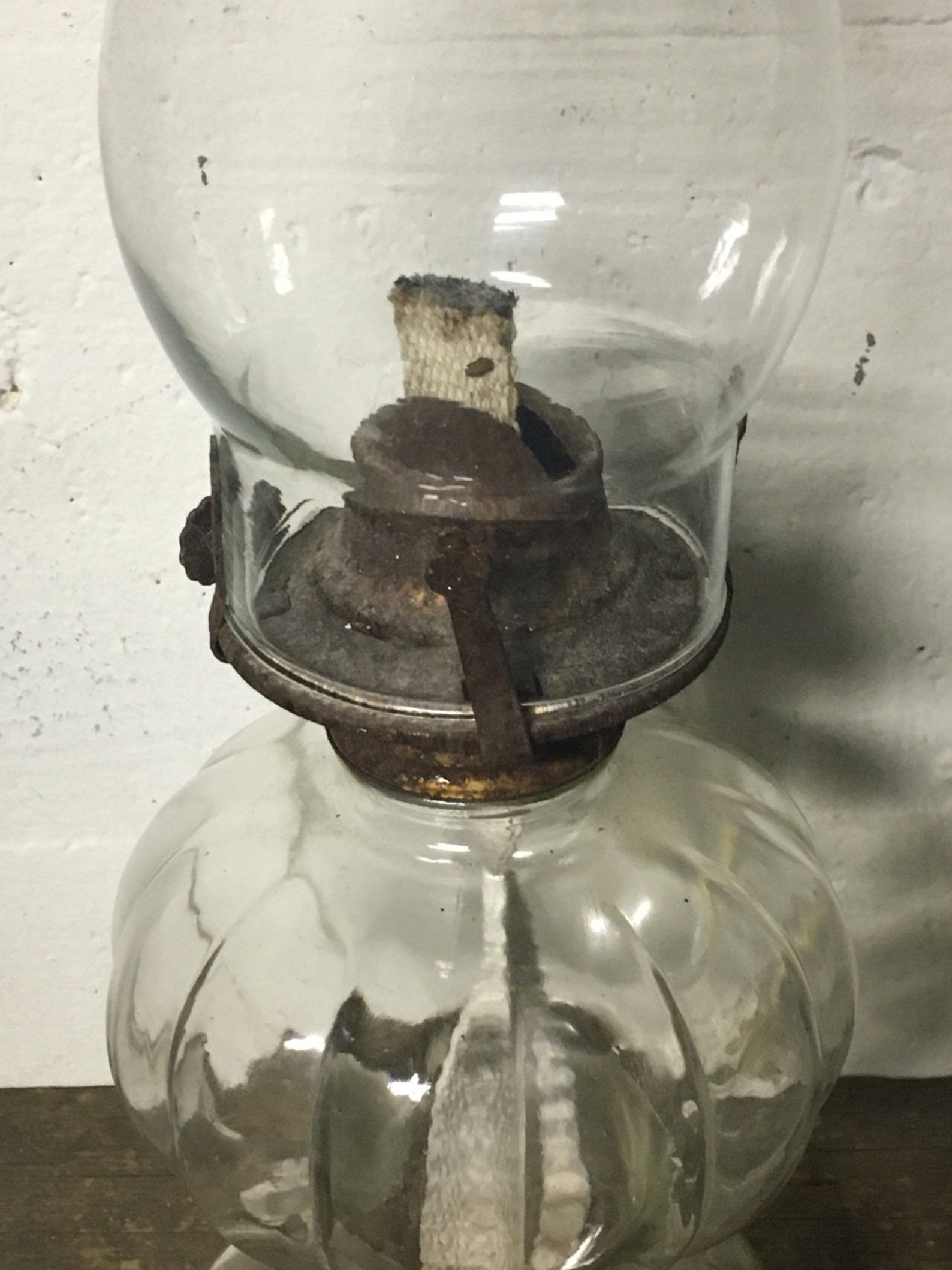 Vintage Oil Lamp Clear Liquid Candle Candle Wick Lamp Etsy