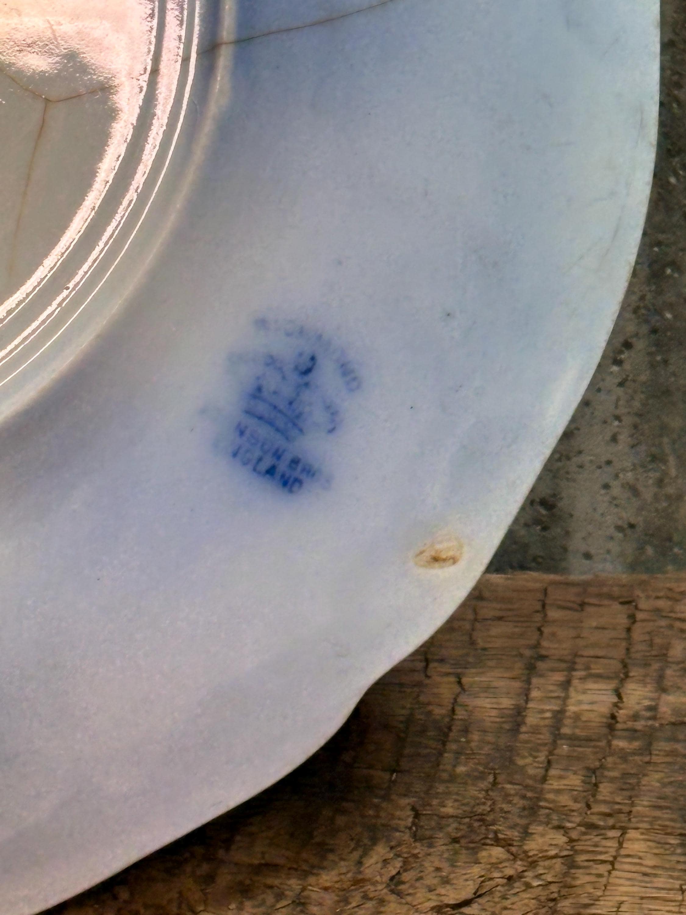 Johnson Brothers Richmond Flow Blue Plate, England, Antique