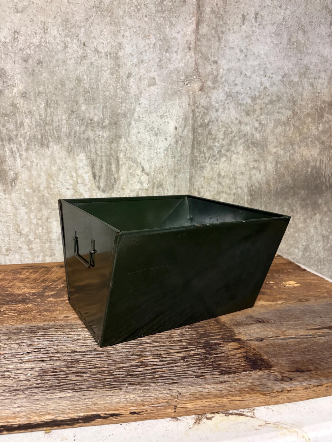 Tycrate Army Green Steel Bin, Industrial Storage Crate, DIY Craft Box - Etsy