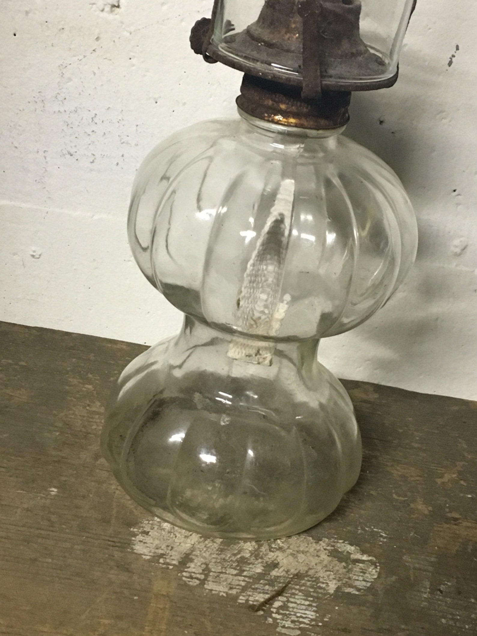 Vintage Oil Lamp Clear Liquid Candle Candle Wick Lamp Etsy