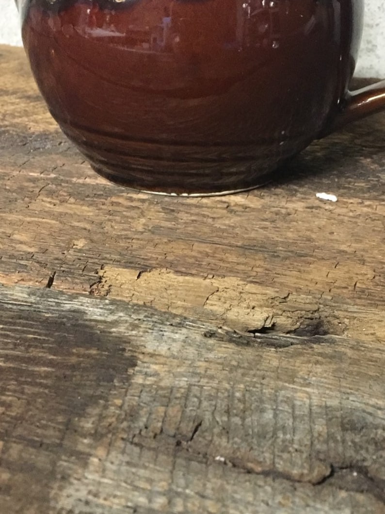 Vintage McCoy Brown Drip-tekanna, samlarkeramik, stengods från mitten av århundradet bild 2