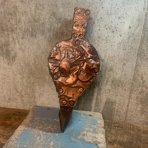 Rustic Fireplace Bellows, Wooden Bellows, Wooden Fire Bellows, Fireplace Tool, Copper Face Bellows, Fireplace Bellows, Fire Making Tool