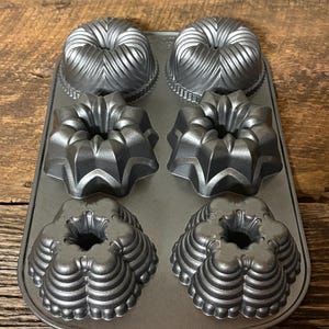 ミニバントパン、マルチミニバントパン、ノルディックウェア、鋳造アルミニウムケーキパン、ケーキパン、ノンスティックケーキパン、6個のケーキパン