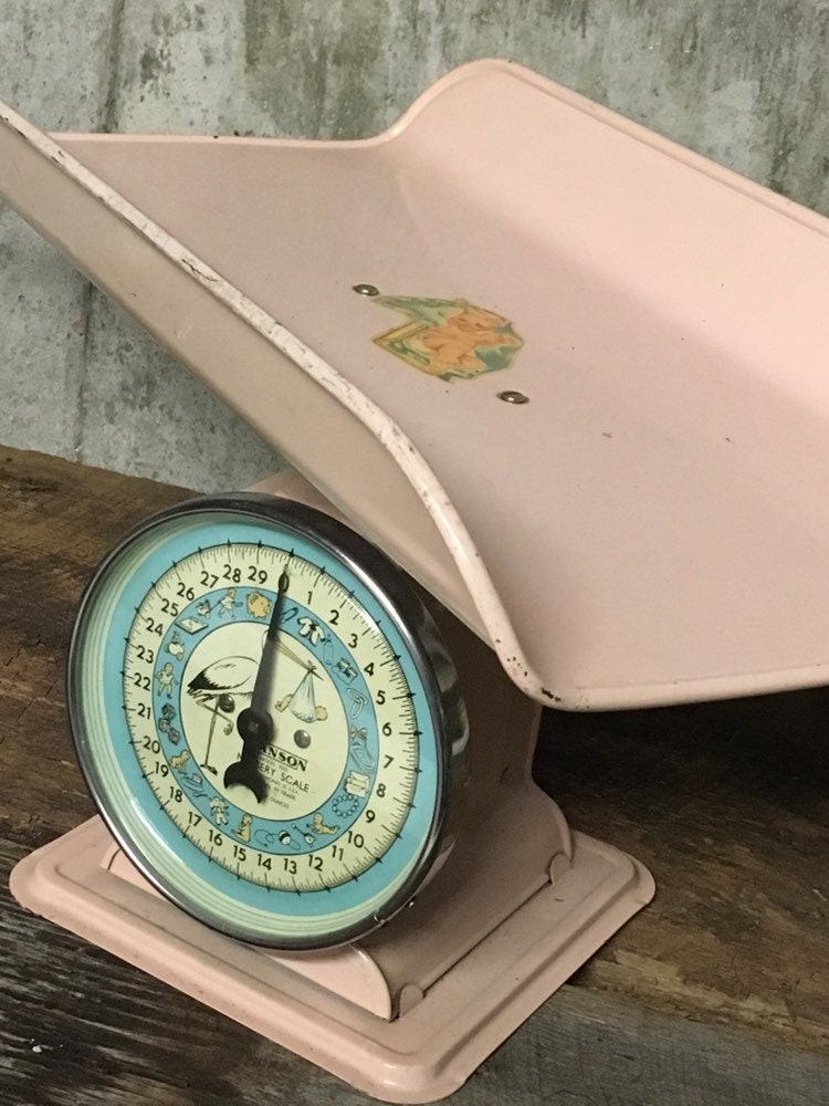 Hanson Nursery Scale, Pink Baby Scale, Vintage Baby Scale, Infant