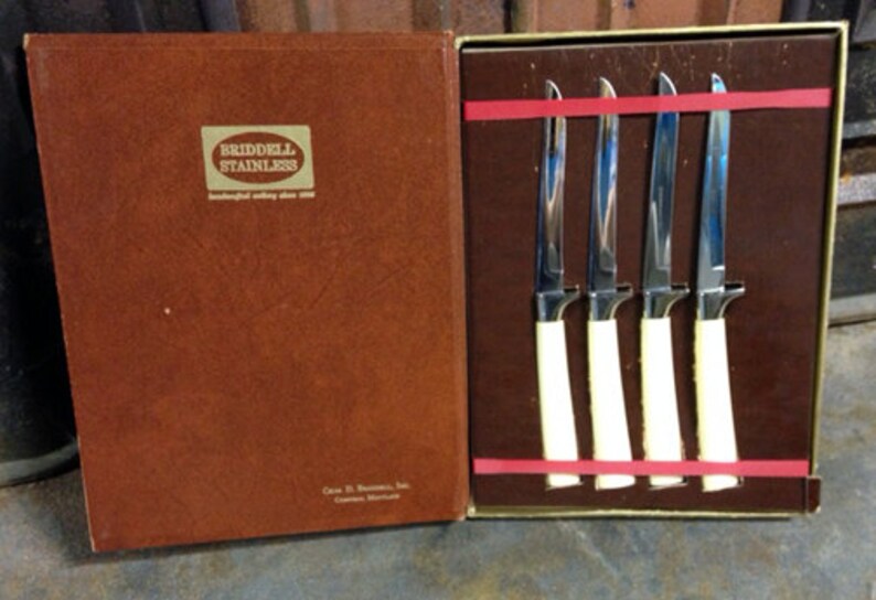 Vintage Steak Knives Carvel Hall Cutlery Briddell Knives Etsy