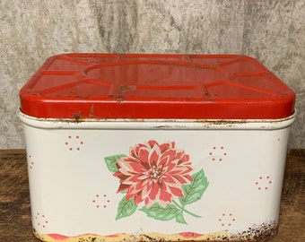 Vintage Bread Box, Retro Bread Box, Hinge Top Bread Box