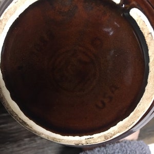 Vintage McCoy Brown Drip-tekanna, samlarkeramik, stengods från mitten av århundradet bild 3