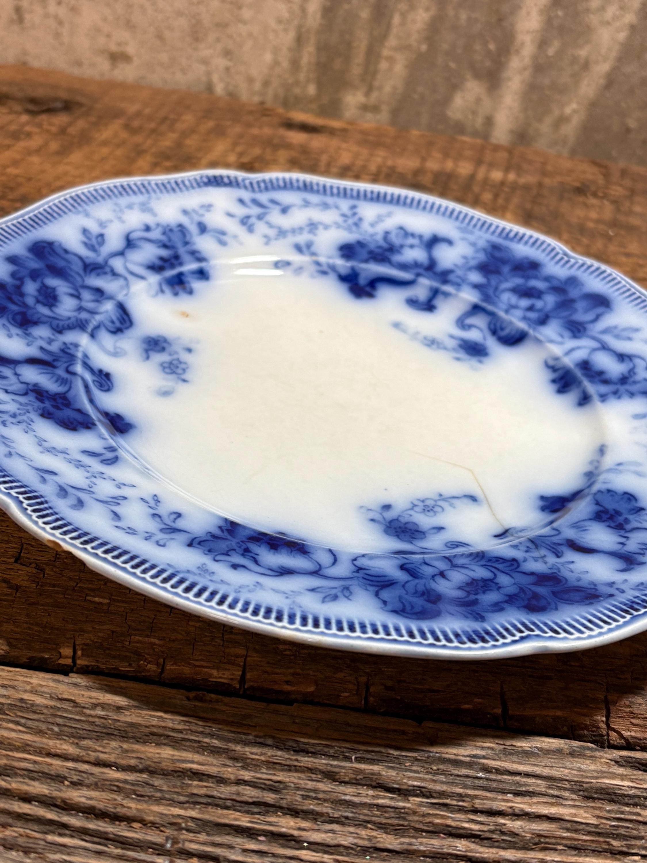 Johnson Brothers Richmond Flow Blue Plate, England, Antique