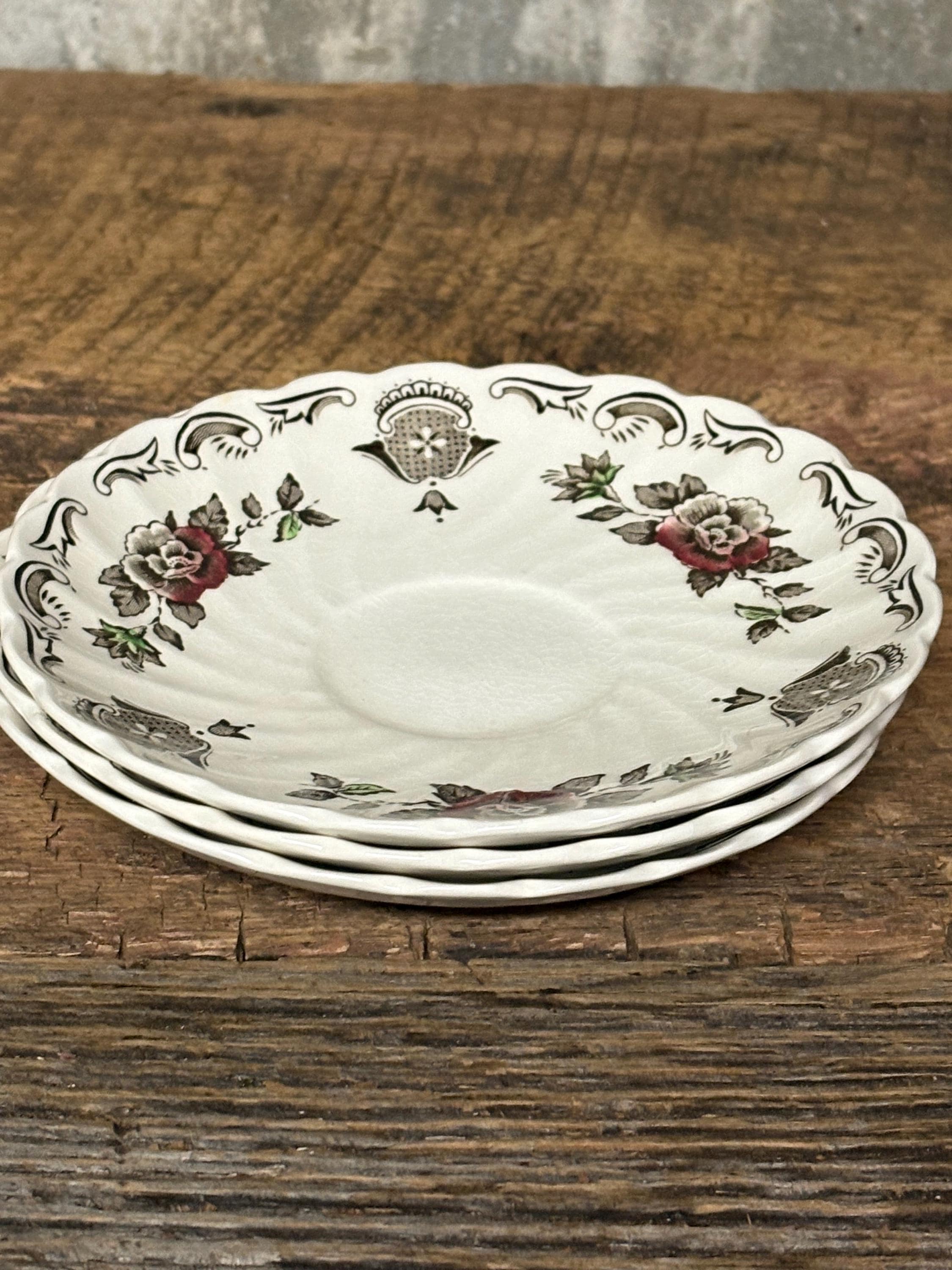 Vintage Myotts Bouquet Staffordshire Saucer, English Dinnerware