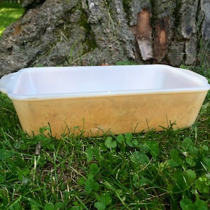 Anchor Hocking Bread Pan, Peach Luster, Fireking, Bread Pan, Vintage Kitchen, Loaf pan