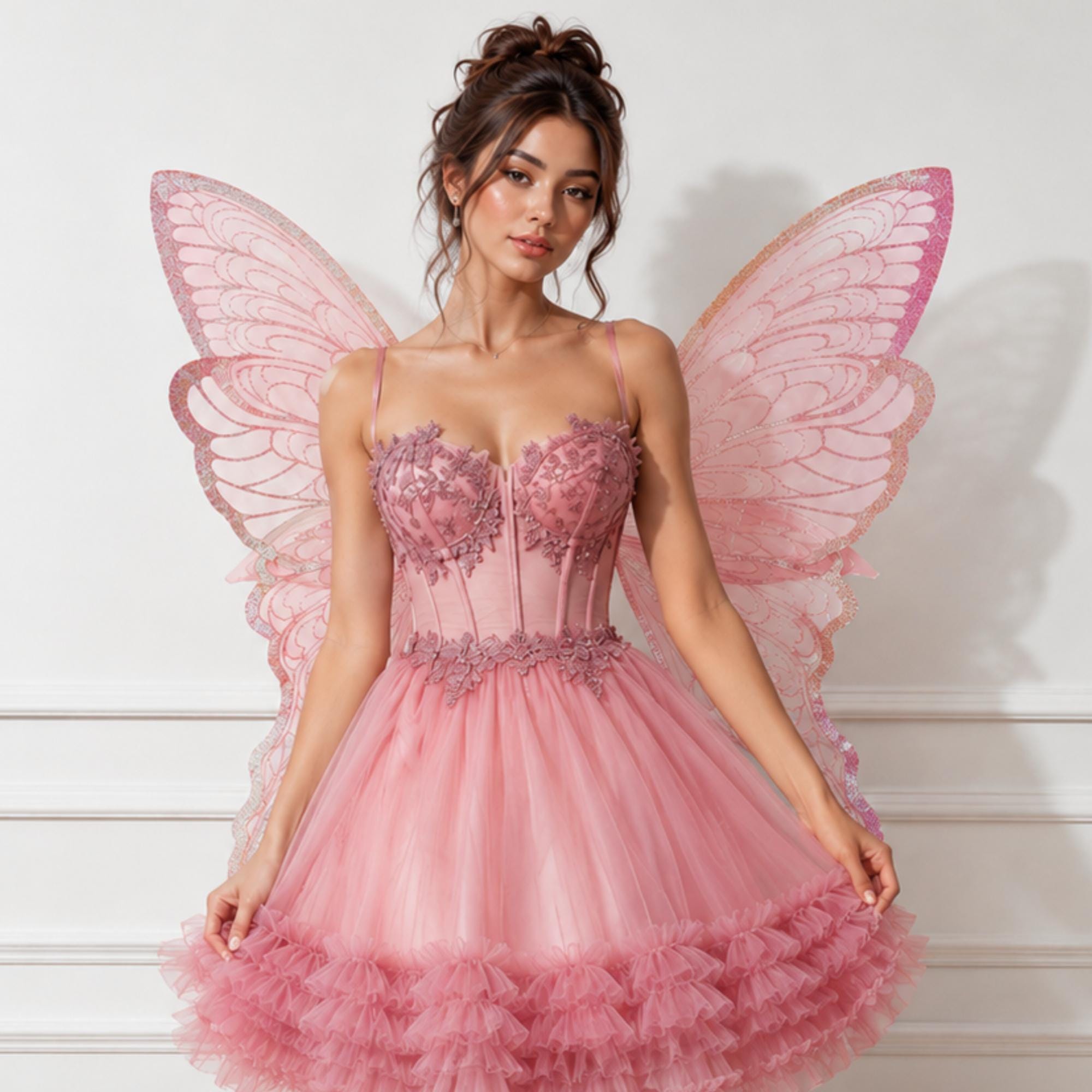 hot pink fairy dress Womens pink fairy dress png