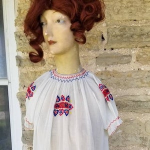 1930s Colorful Hungarian Embroidered Blouse, XS