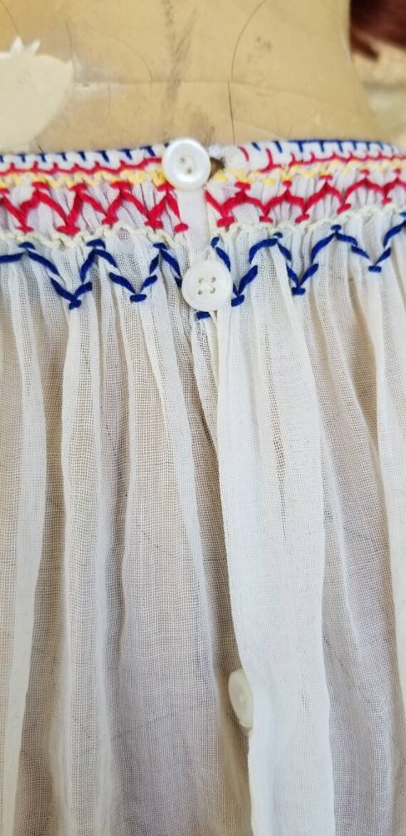 1930s Colorful Hungarian Embroidered Blouse, XS - image 8