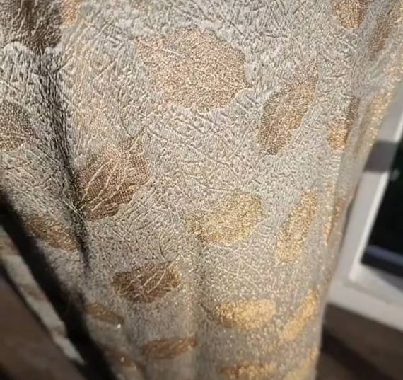 Stunning Silver Gold Leaf Silk Lamé Dress - image 2