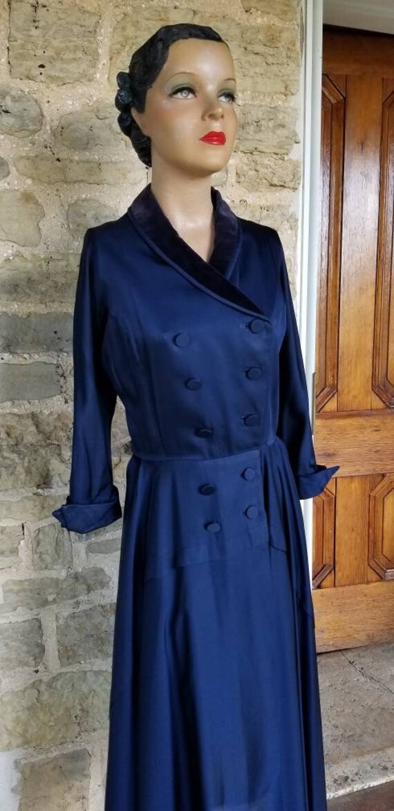 Authentic 1950s Fit and Flare Navy Princess Coat,
