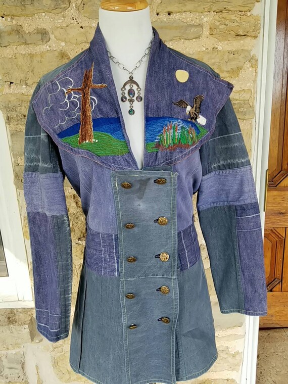 Original Creation! Unique Vintage Embroidered 1970