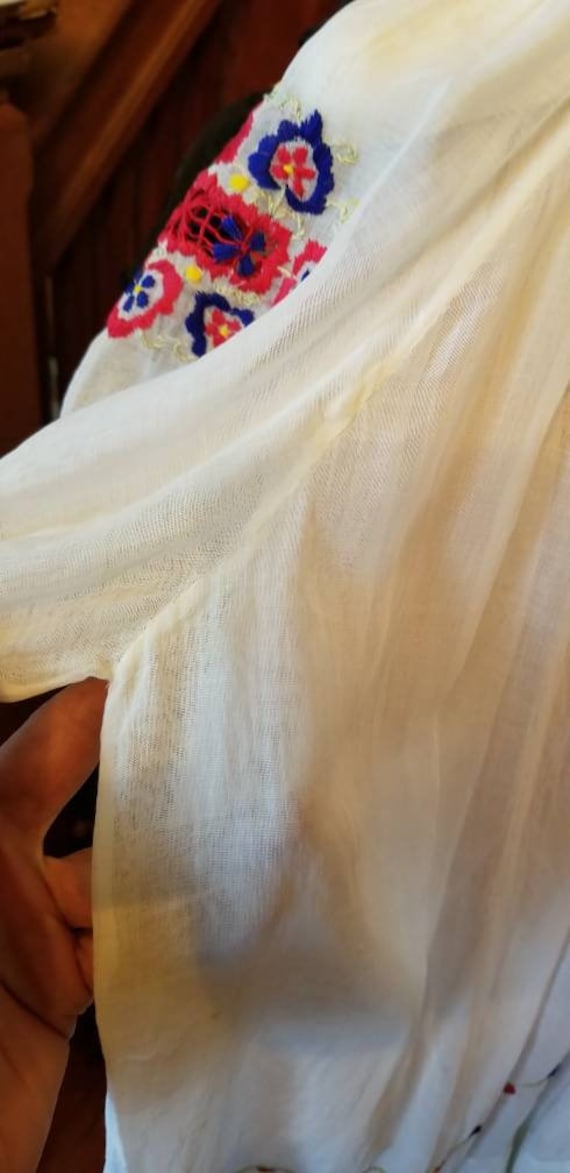 1930s Colorful Hungarian Embroidered Blouse, XS - image 10