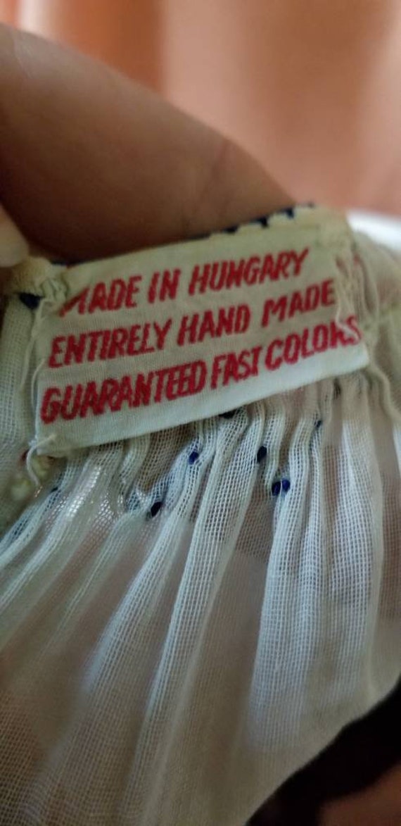 1930s Colorful Hungarian Embroidered Blouse, XS - image 9