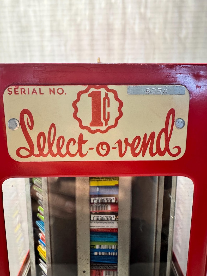 Rectangular Key In Machine 1940s Select-o-vend Candy Vending Machine, Working Penny Dispenser (key ...