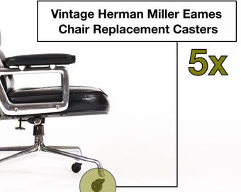 Eames Herman Miller Aluminum Group Time Life Chair Replacement Casters Wheels Set of 5X