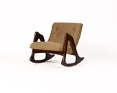 Vintage Mid Century Walnut Lounge Rocker by Adrian Pearsall for Craft Associates Sculptural Frame