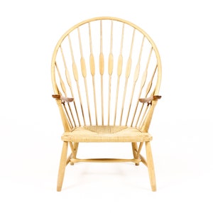 Danish Modern / Mid Century Peacock Lounge Armchair Hans Wegner for Johannes Hansen Ash Teak image 3