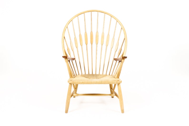 Danish Modern / Mid Century Peacock Lounge Armchair Hans Wegner for Johannes Hansen Ash Teak image 3