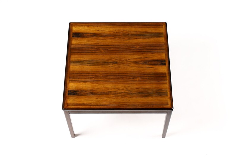 Danish Modern / Mid Century Large Square Rosewood Coffee / Side table Figural Grain image 3